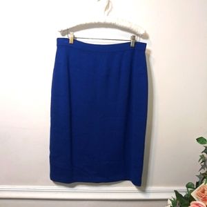 St. John Evening By Marie Gray Royal Blue Santana Knit Pencil Skirt size 14